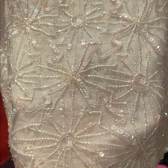 Vintage Laurence Kazar Light Pink silk Sequin Blouse Sz.PXL - Picture 6 of 8